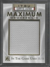 Listing image for 2015-16 ITG Used Maximum Memorabilia Gold #MMCL1 Curtis Lazar 25/25 SHORT PRINT