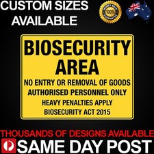 Listing image for BIOSECURITY AREA Vinyl Sticker Safety Workplace Construction OH&S Sign