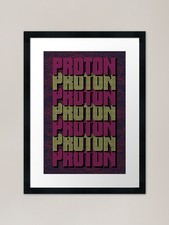 Listing image for Proton, Partical Physics Fun Framed Framed Wall Art Poster Canvas Print Picture