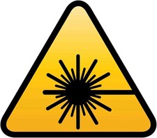 Listing image for EVG Laser Radiation Warning Sign – 3x A4 Waterproof Vinyl Sticker for Safety