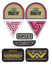 Listing image for ALIEN NOSTROMO CREW - 8 Patch Set 1 - Weyland-Yutani UK7 US Tricentennial Ripley