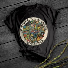Listing image for Psychedelic Research Volunteer UFO Aliens Retro Vintage Unisex T-shirt