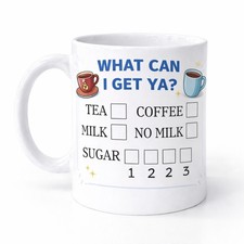 Listing image for Funny Mug Coffee Tea Cup Gift Idea Rude Mug Ceramic What Can I get Ya M071