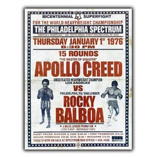 Listing image for ROCKY Retro METAL SIGN WALL PLAQUE Movie Film poster print A6 A5 A4 A3