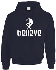 Listing image for Believe Alien Men's Hoody Funny Aliens UFO Conspiracy Spaceship Area 51 Hoodie